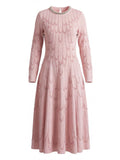 Embellished Beaded Long Sleeve Midi Dress