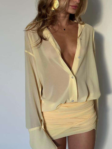 Deep V Plunge Mini Dress