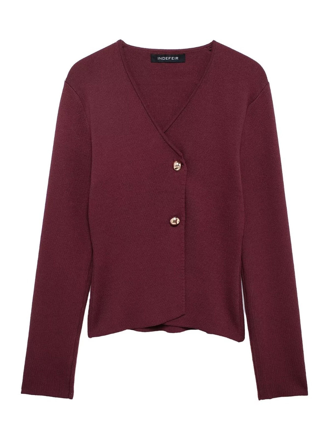 Elegant Asymmetric Button Knit Cardigan