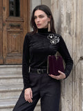 Elegant Velvet Mock Neck Top