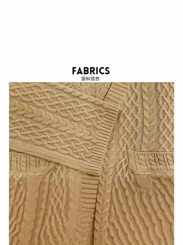 Oversized Cable Knit Button Up Cardigan