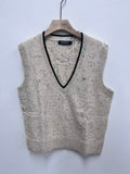 Speckled V Neck Knit Sweater Vest