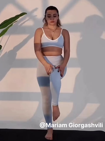 High-Waisted Padded Minimalist Yoga Set-Light Blue