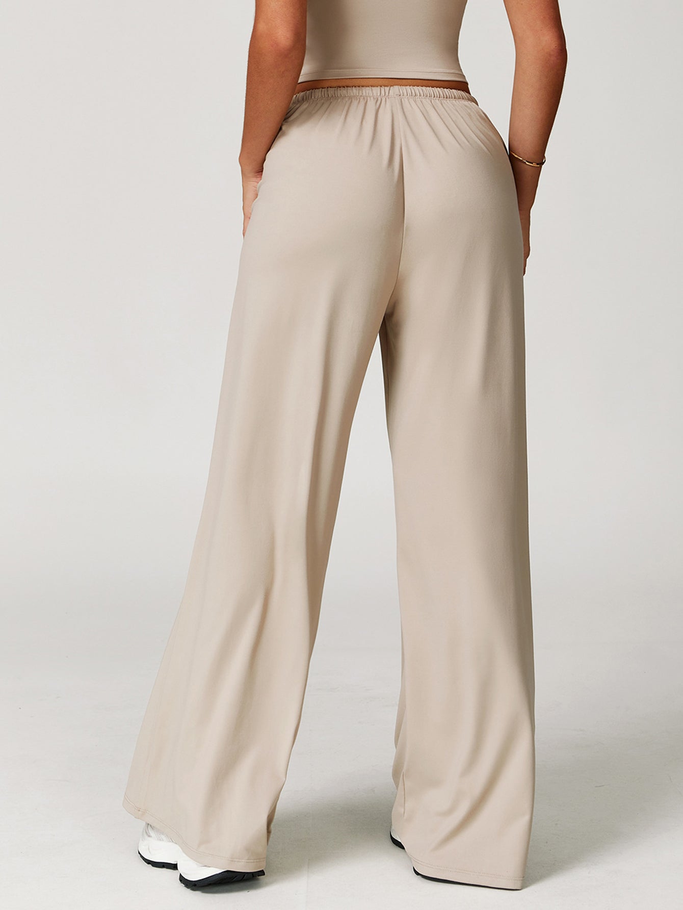 Drawstring Waist Straight Leg Pants
