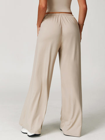 Drawstring Waist Straight Leg Pants