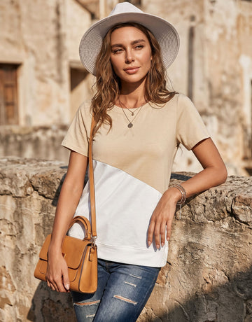 Colorblock Crewneck Short Sleeve T-Shirt