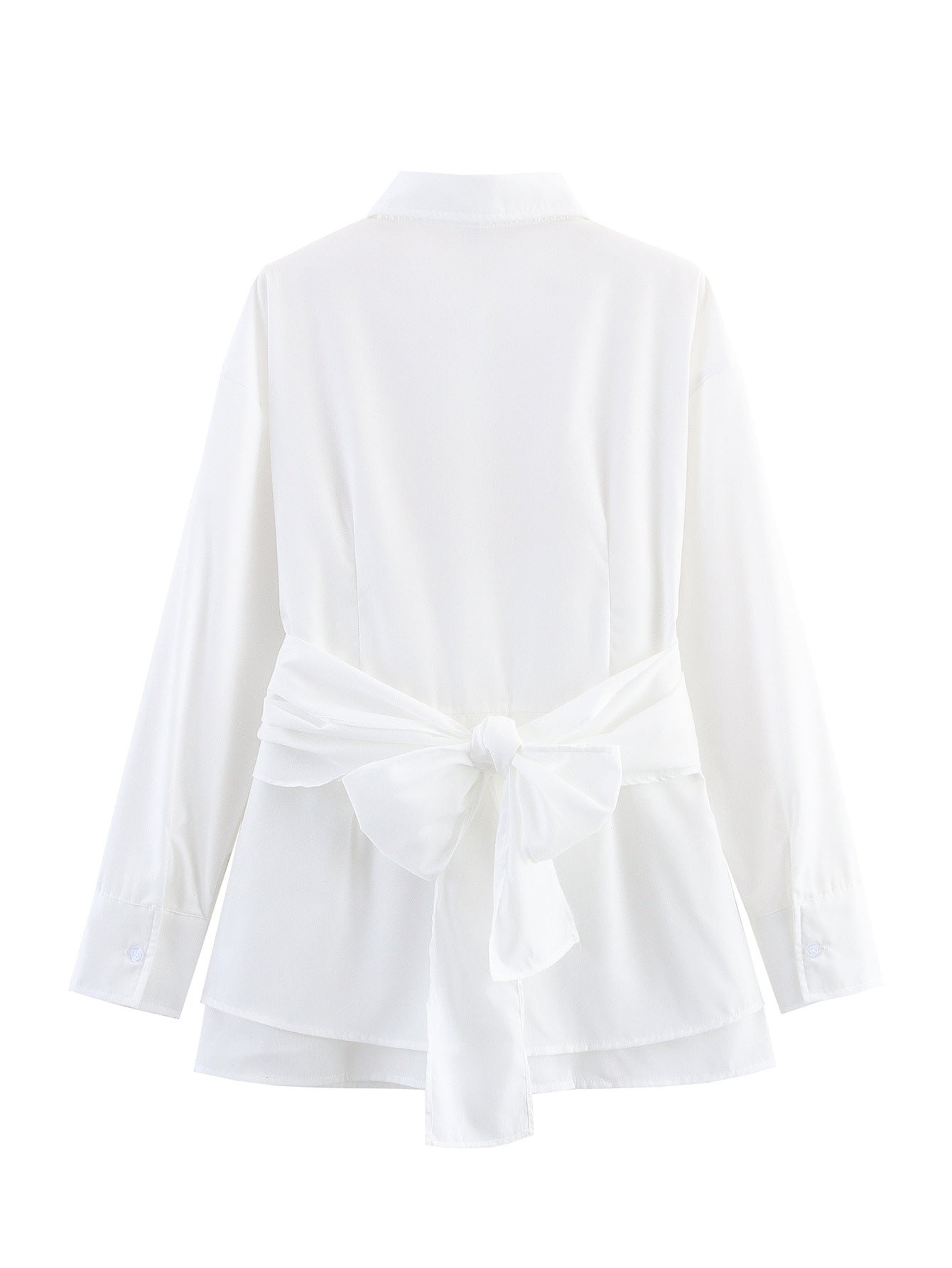 Ruched Waist Button Down Shirt