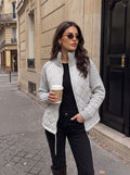 Cozy Quilted Knit Sleeve Jacket