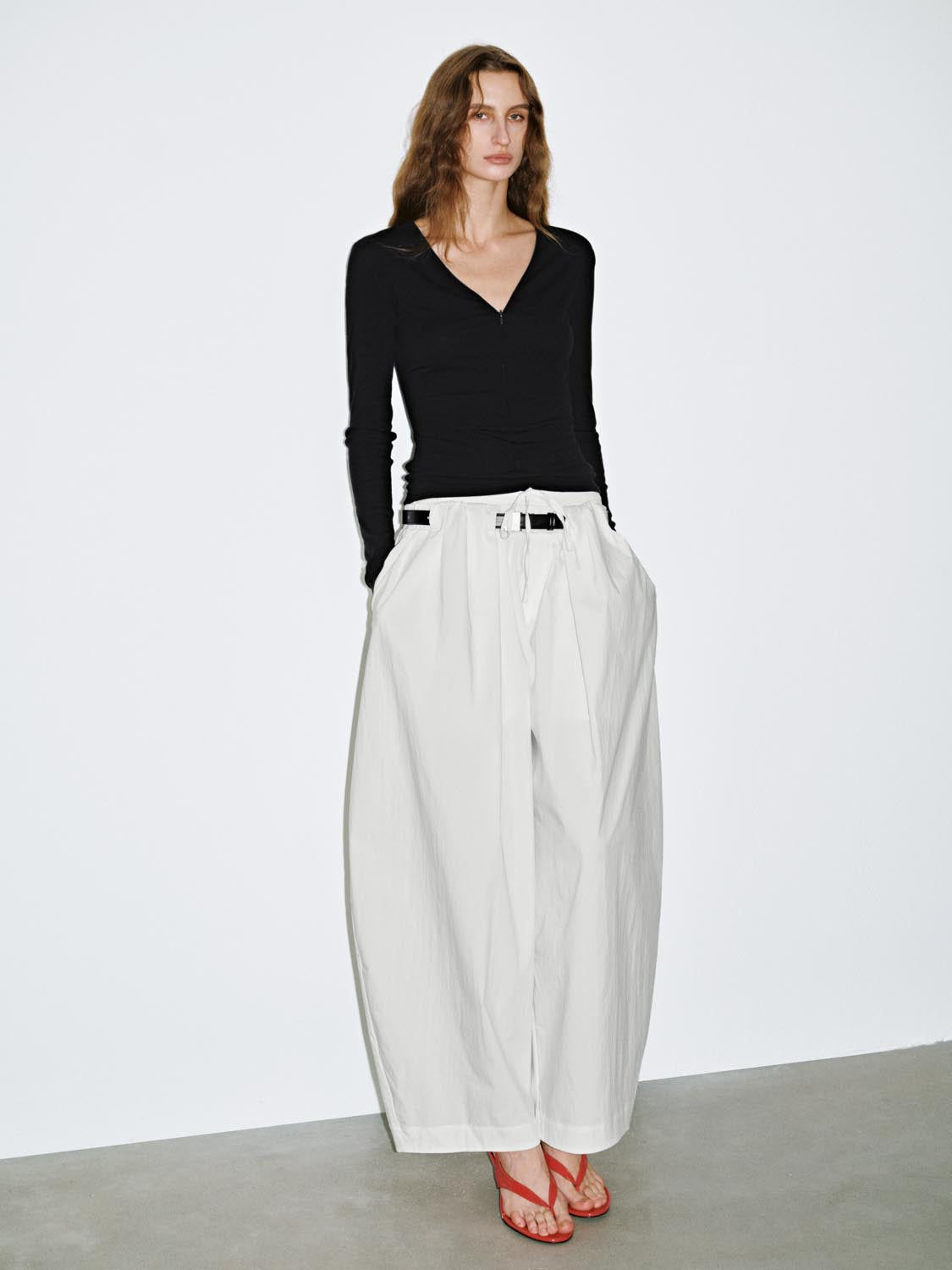 Belted Wide Leg Pants