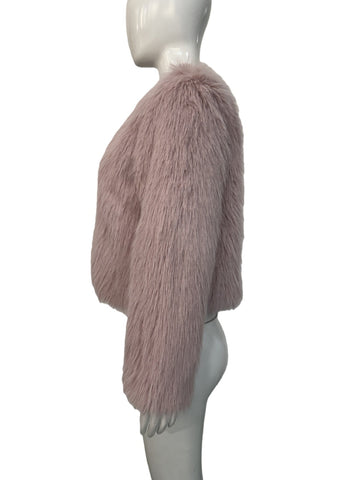 Cropped Plush Faux Fur Jacket
