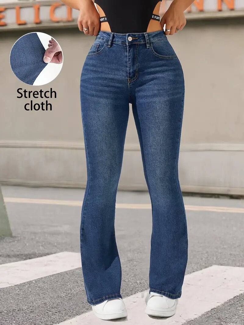 High Waisted Slim Flare Jeans