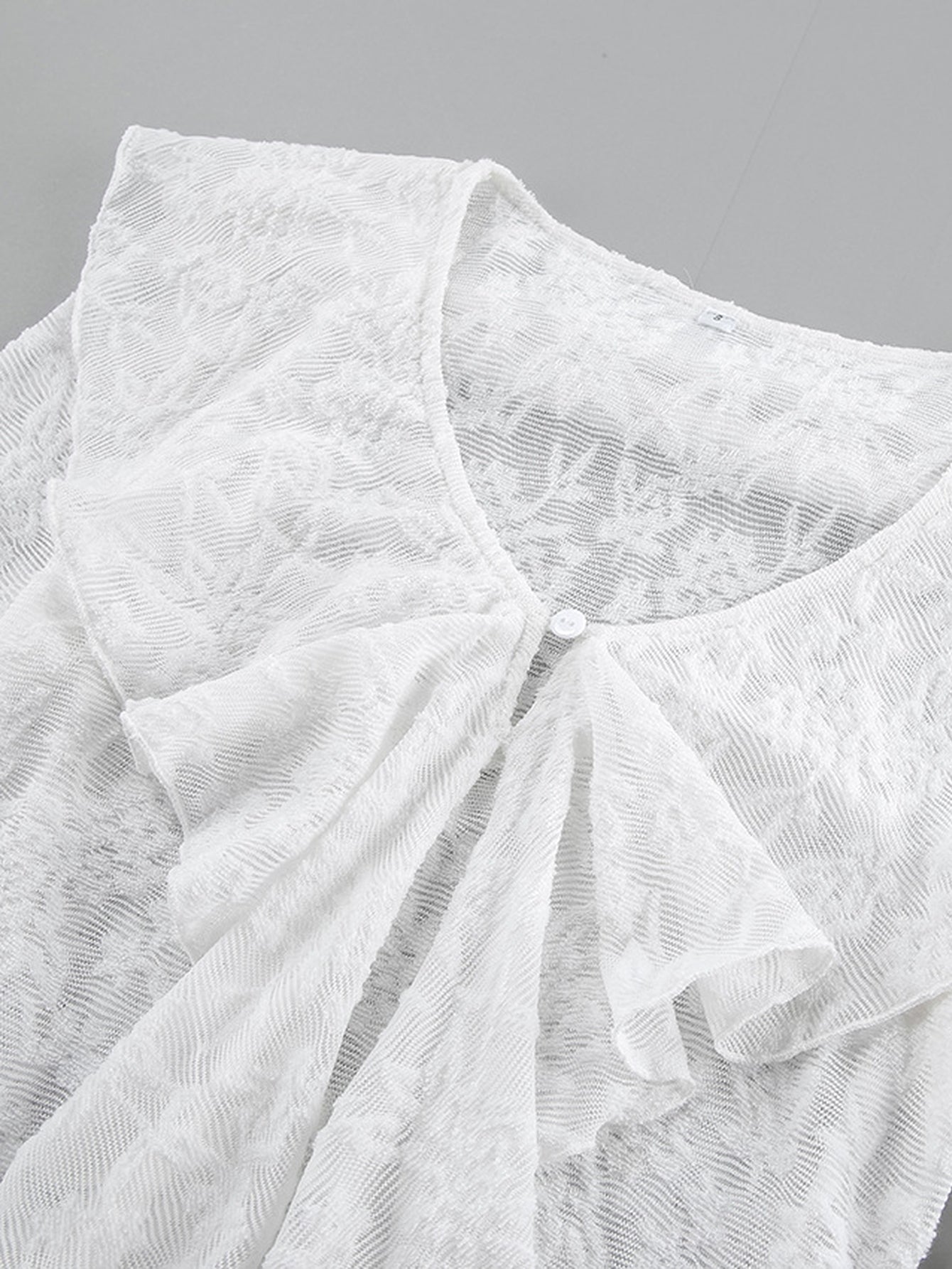 Elegant Ruffle Lace Long Sleeve Blouse