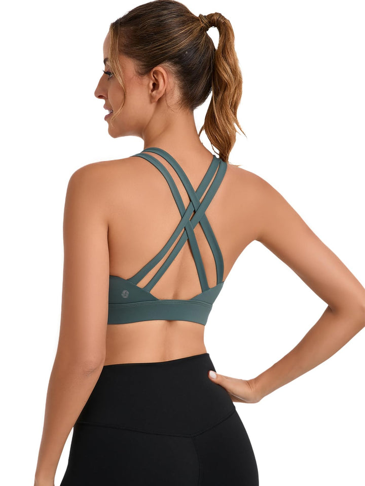 Criss Cross Strappy Yoga Sports Bra