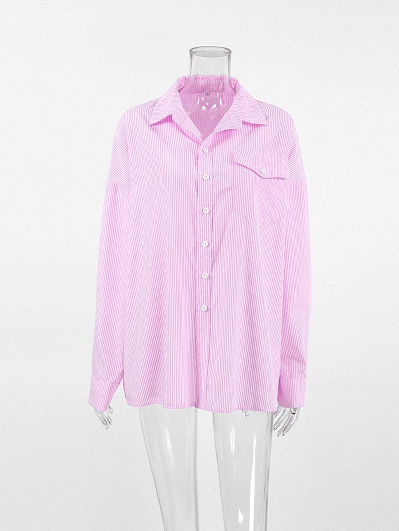 Oversized Striped Button Down Shirt