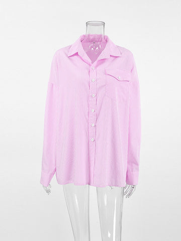 Oversized Striped Button Down Shirt