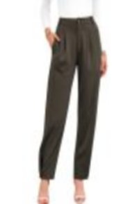 High Waisted Pleated Tapered Trousers