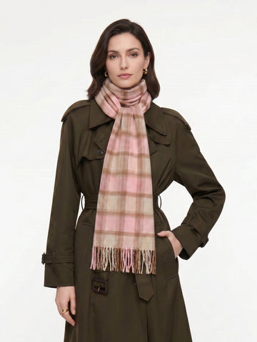 Soft Plaid Tassel Winter Scarf