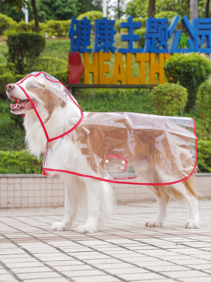 Clear Waterproof Hooded Dog Raincoat