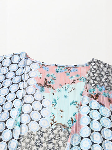 Sheer Floral Kimono Beach Cover Up