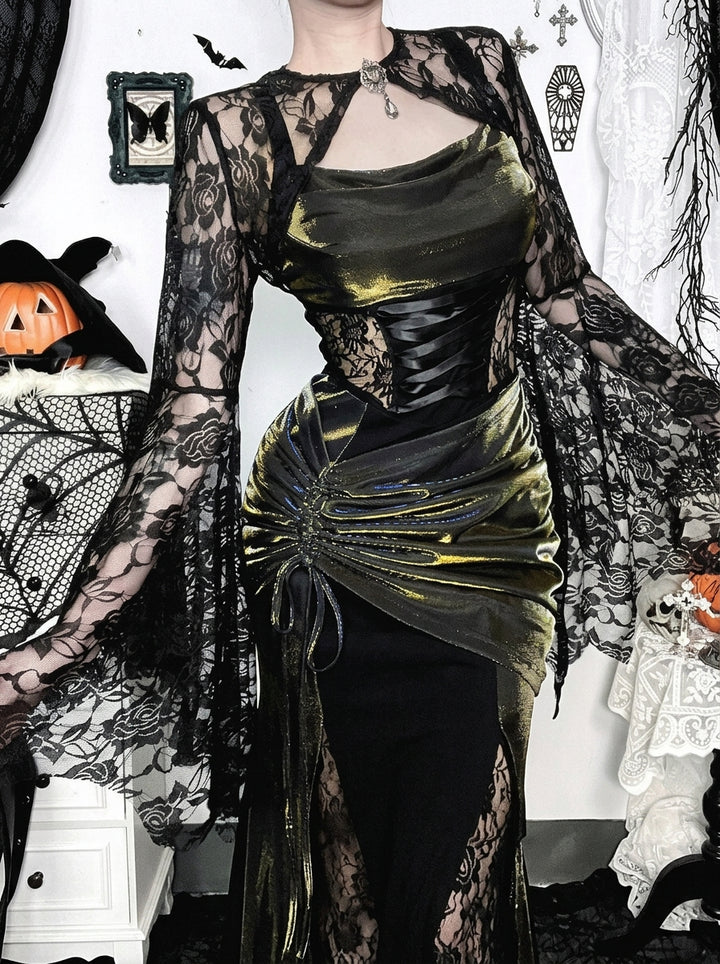 Gothic Lace Bell Sleeve Shrug