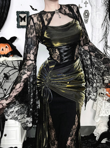 Gothic Lace Bell Sleeve Shrug