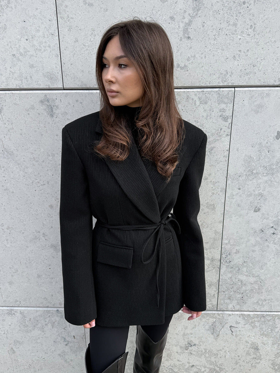 Tailored Structured Brown Blazer Jacket