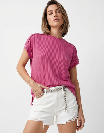 Loose Ribbed T-Shirt