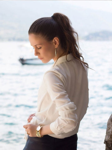 Minimalist Gold Curved Drop Earrings