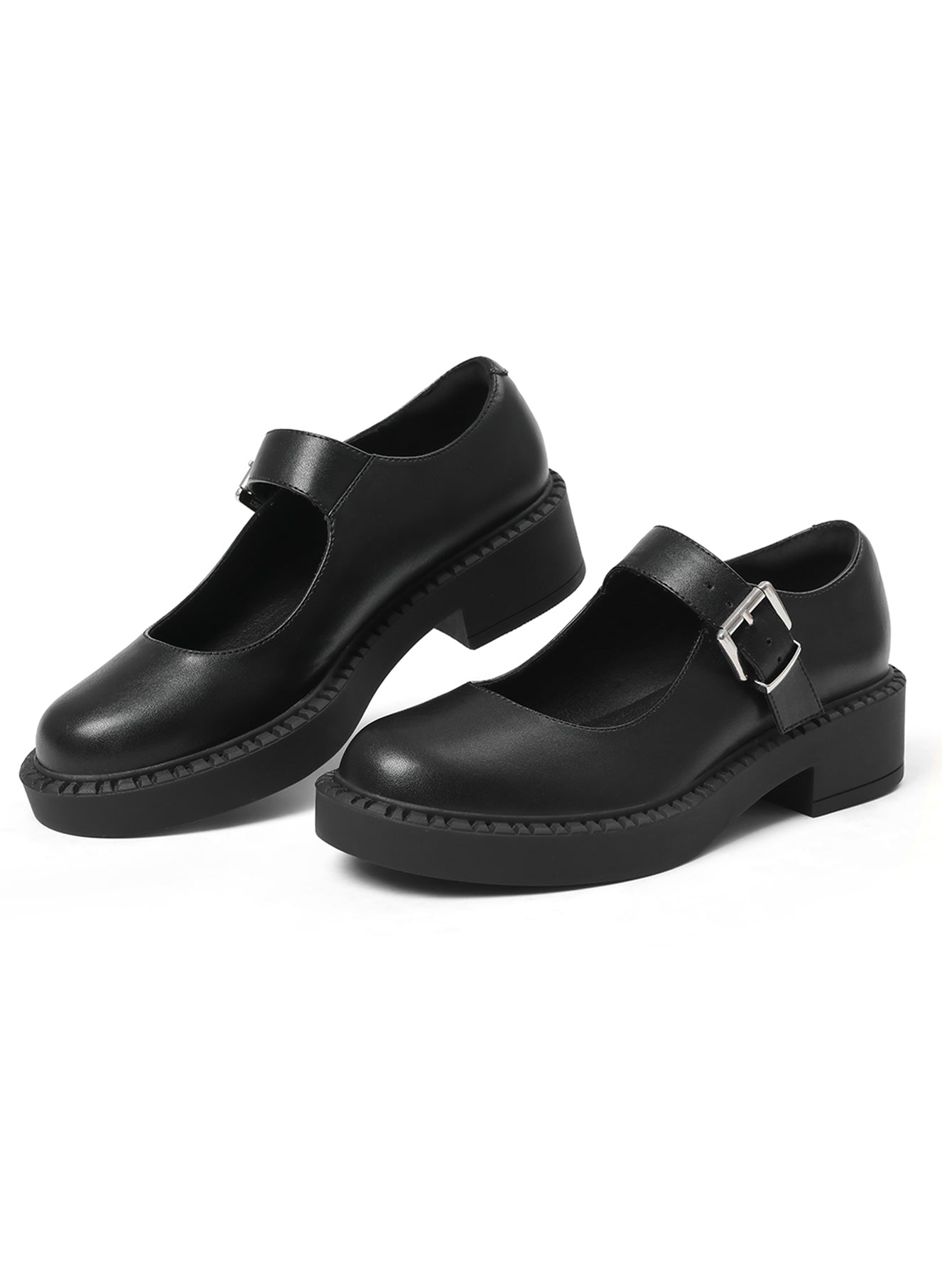 Glossy Platform Buckle Mary Jane Shoes