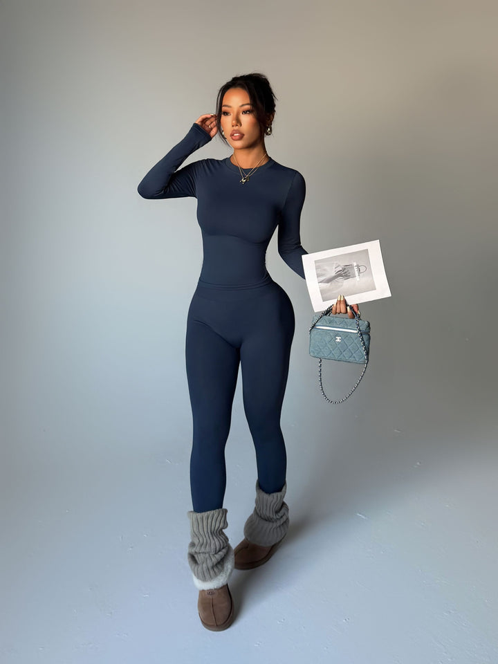 Long Sleeve High-Waisted Daily Basic Yoga Set