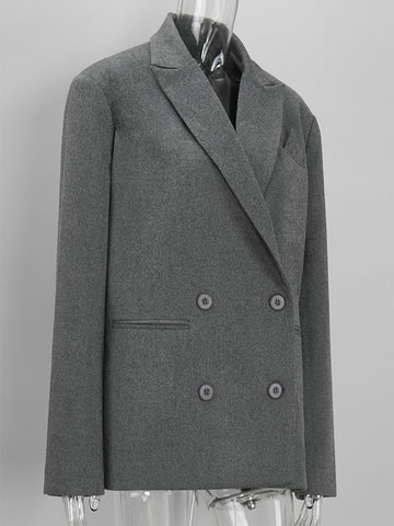 Oversized Double Breasted Wool Blazer