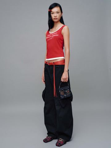 2 In 1 Contrast Printed Tank Tops