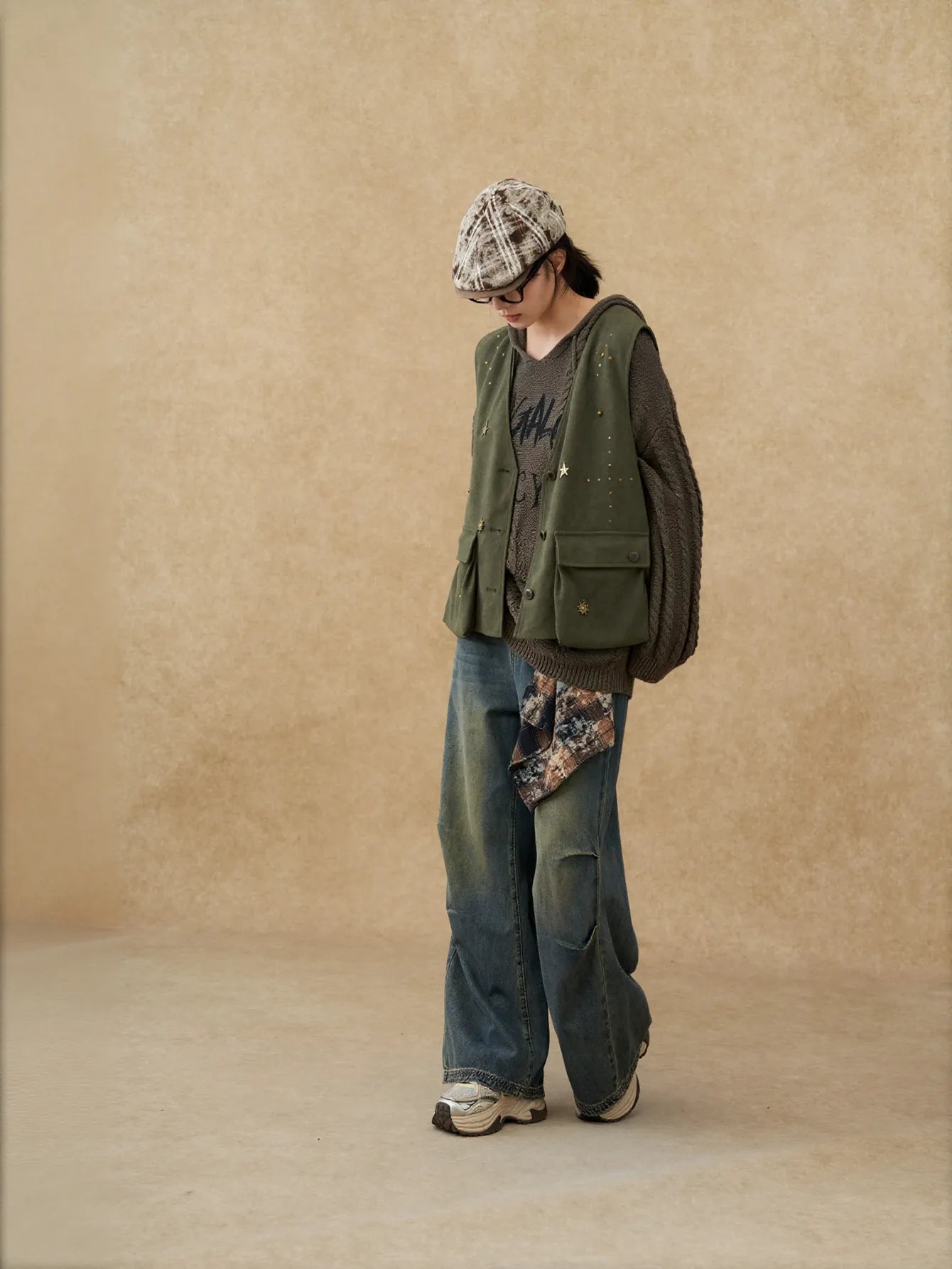 Studded Suede Utility Vest