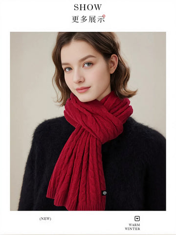 Cozy Chunky Cable Knit Scarf