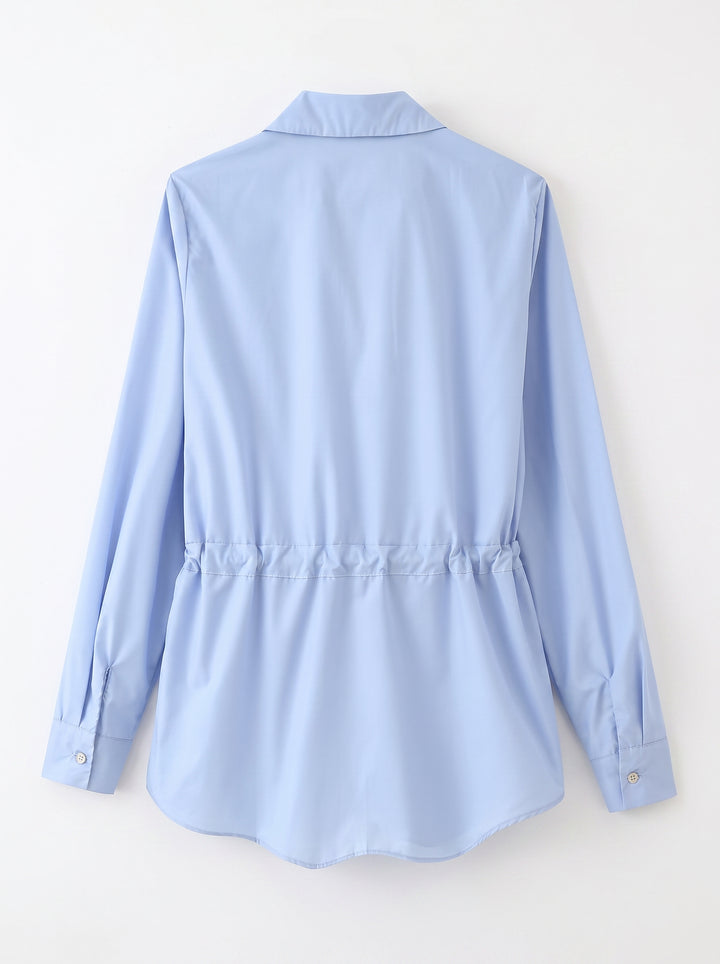 Cinched Waist Button Down Shirt