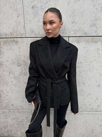 Oversized Double Breasted Wool Blazer