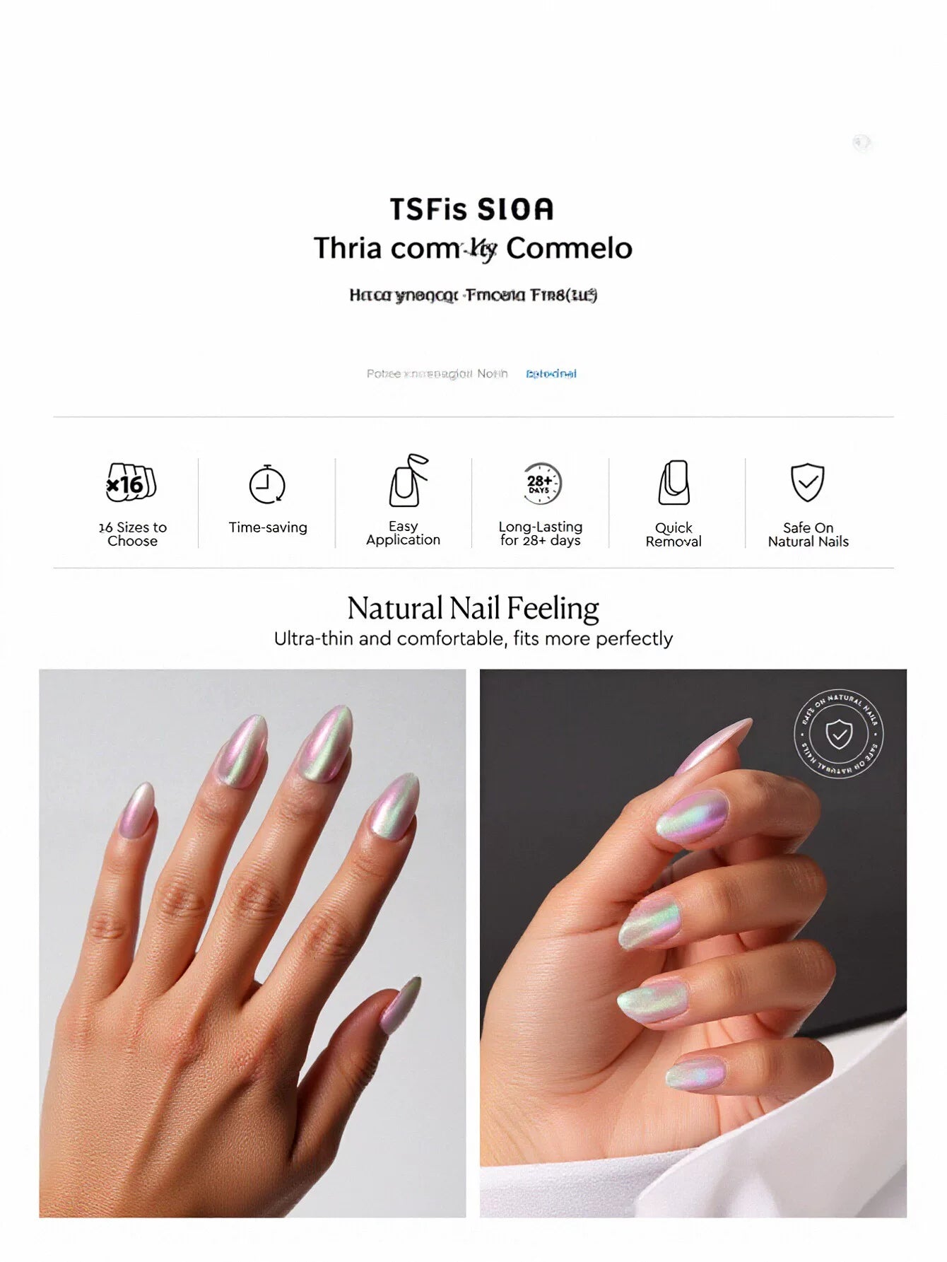 Iridescent Chrome Almond Press On Nails