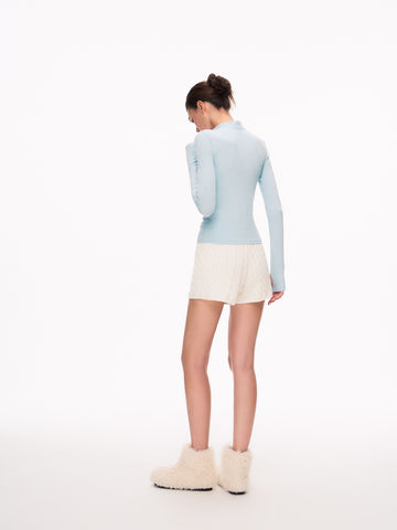 Cozy Cable Knit Zip Up Hoodie