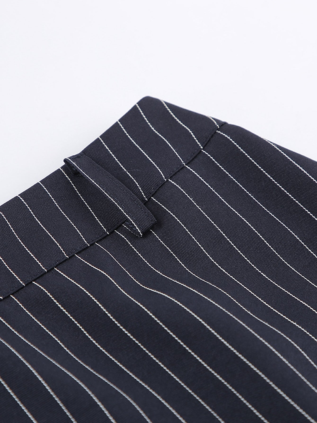 Pinstripe Chic Blazer Skirt Set