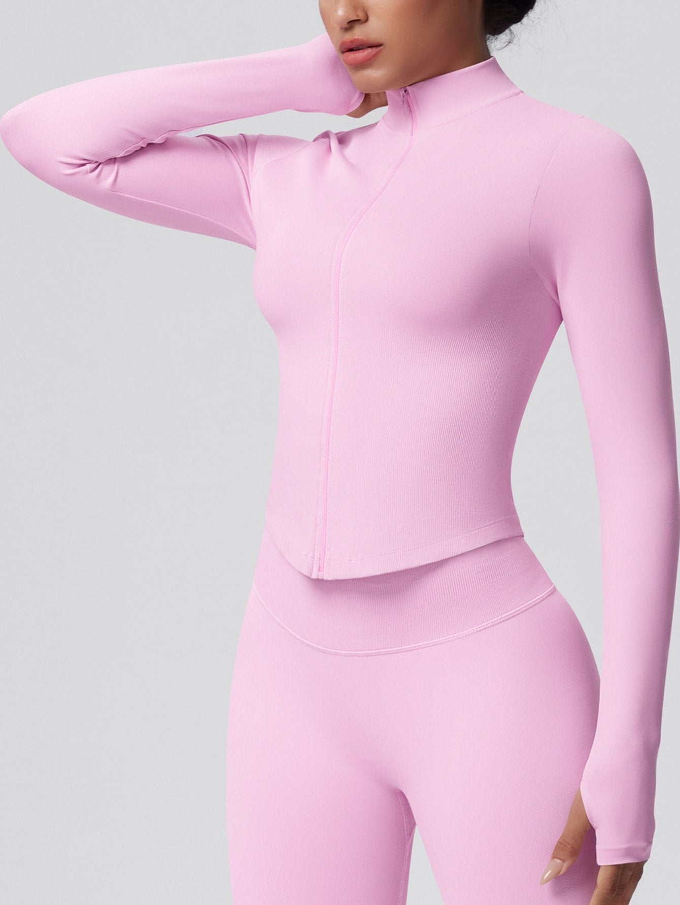 Seamless Fitted Thumbhole Athletic Jacket