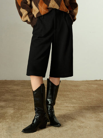 High Waisted Pleated Elegant Shorts