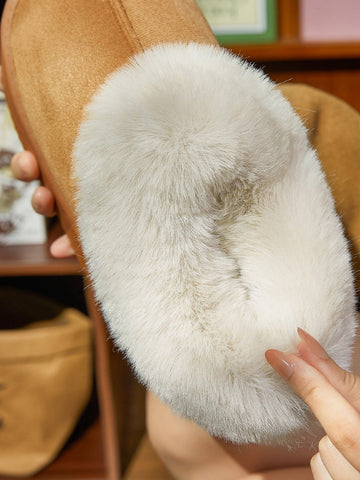 Cozy Plush Platform Suede Ankle Boots