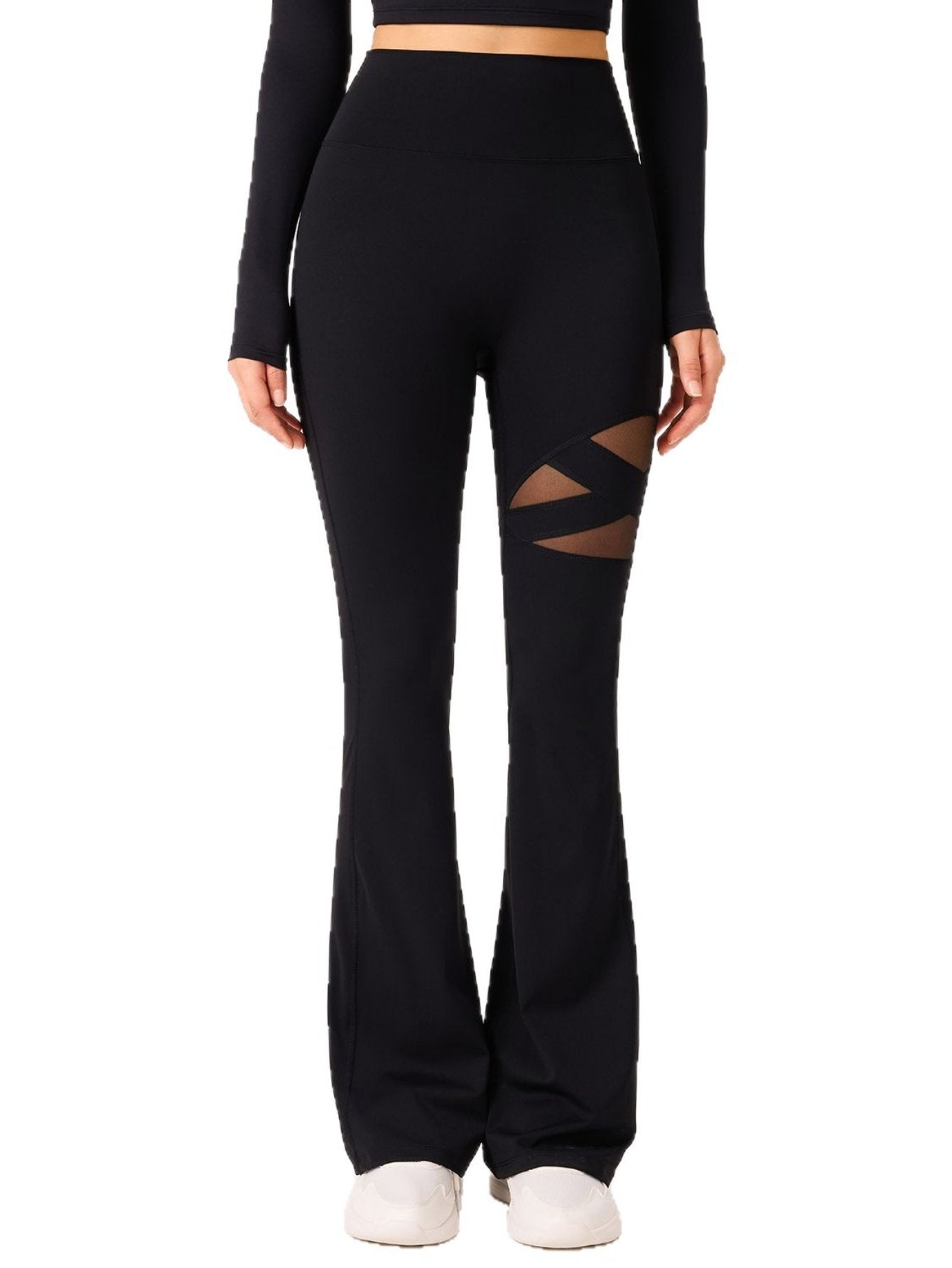 High Waisted Cutout Flare Yoga Pants