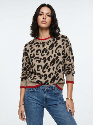Cozy Leopard Print Crewneck Sweater