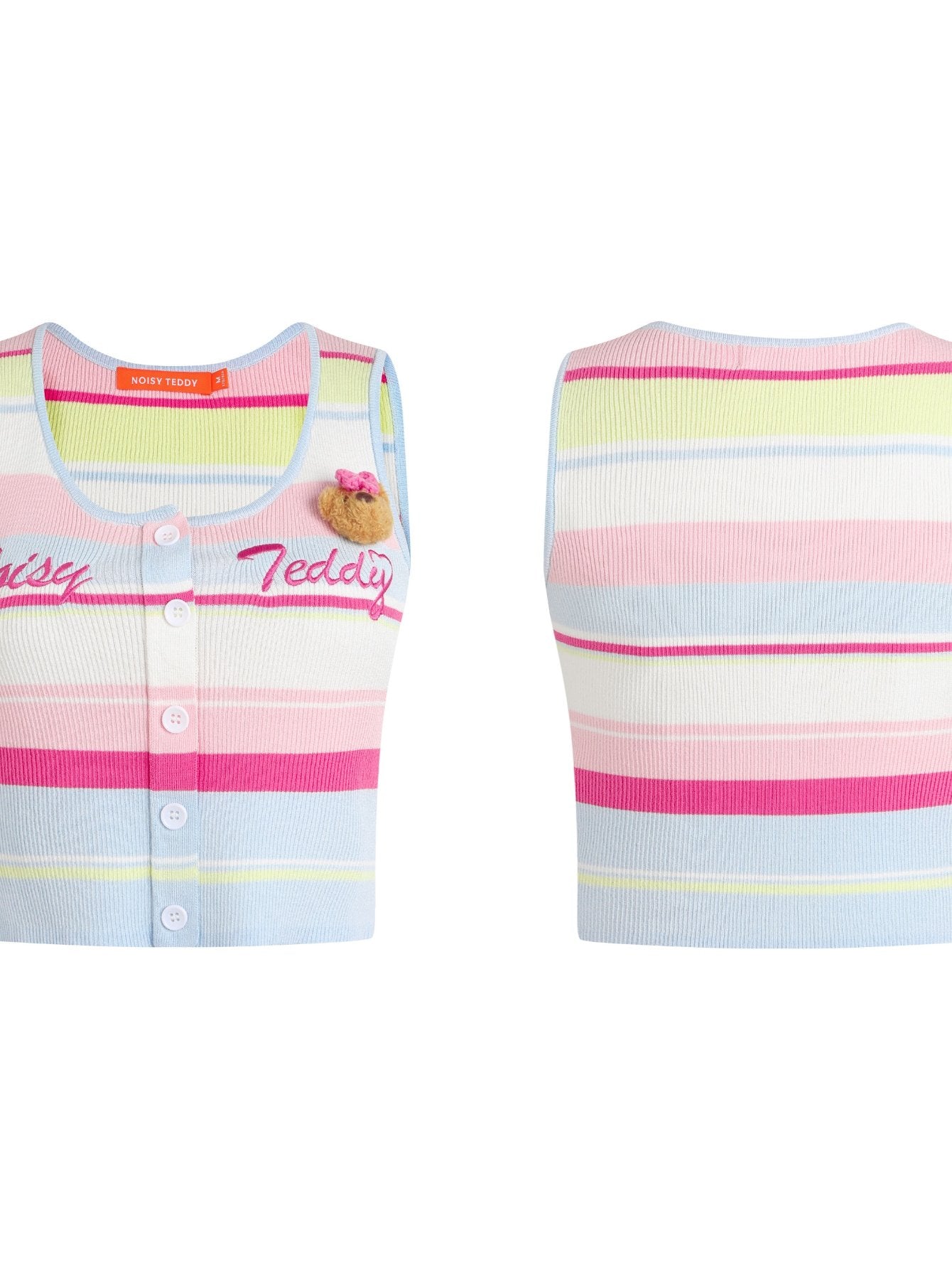 Cute Striped Button Up Knit Tank