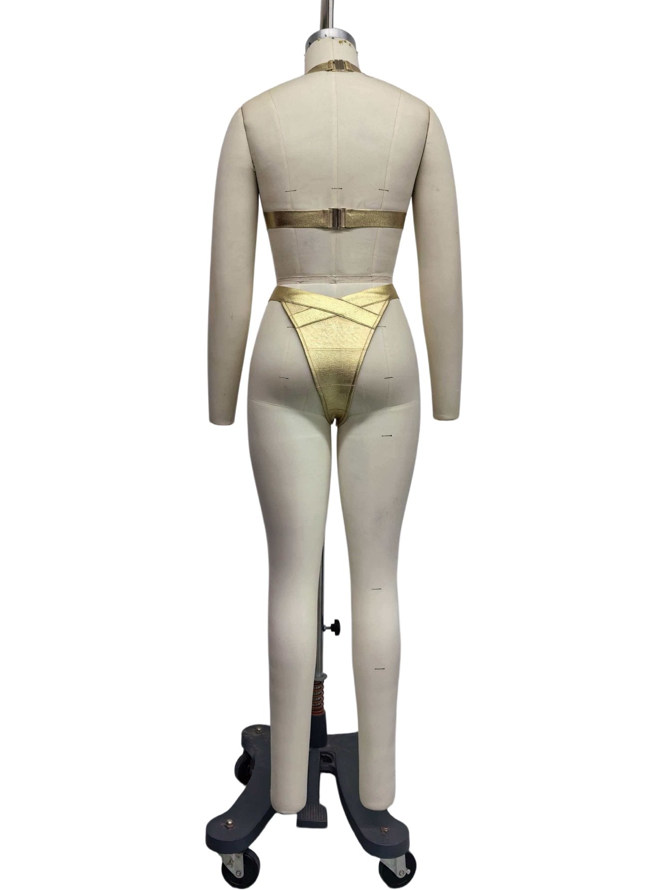 Shimmering Metallic High Leg Bikini