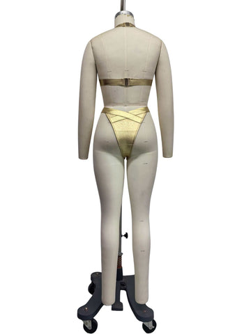 Shimmering Metallic High Leg Bikini