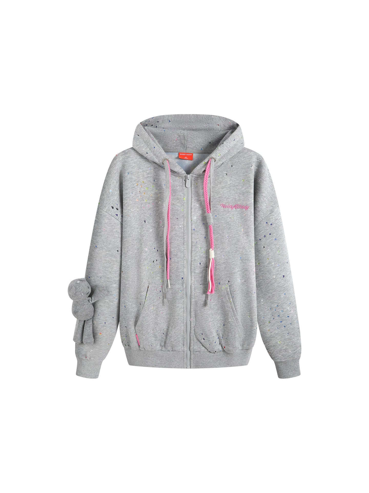 Glittery Fleece Zip Up Hooded Jacket