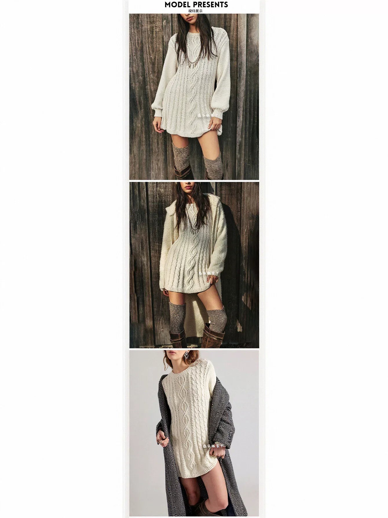 Cozy Cable Knit Mini Sweater Dress