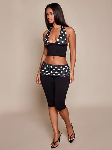 Polka Dot Halter Legging Set